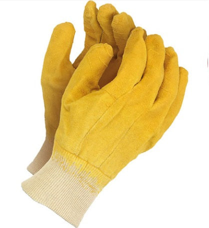 Yellow Comarex Knit Wrist Gloves