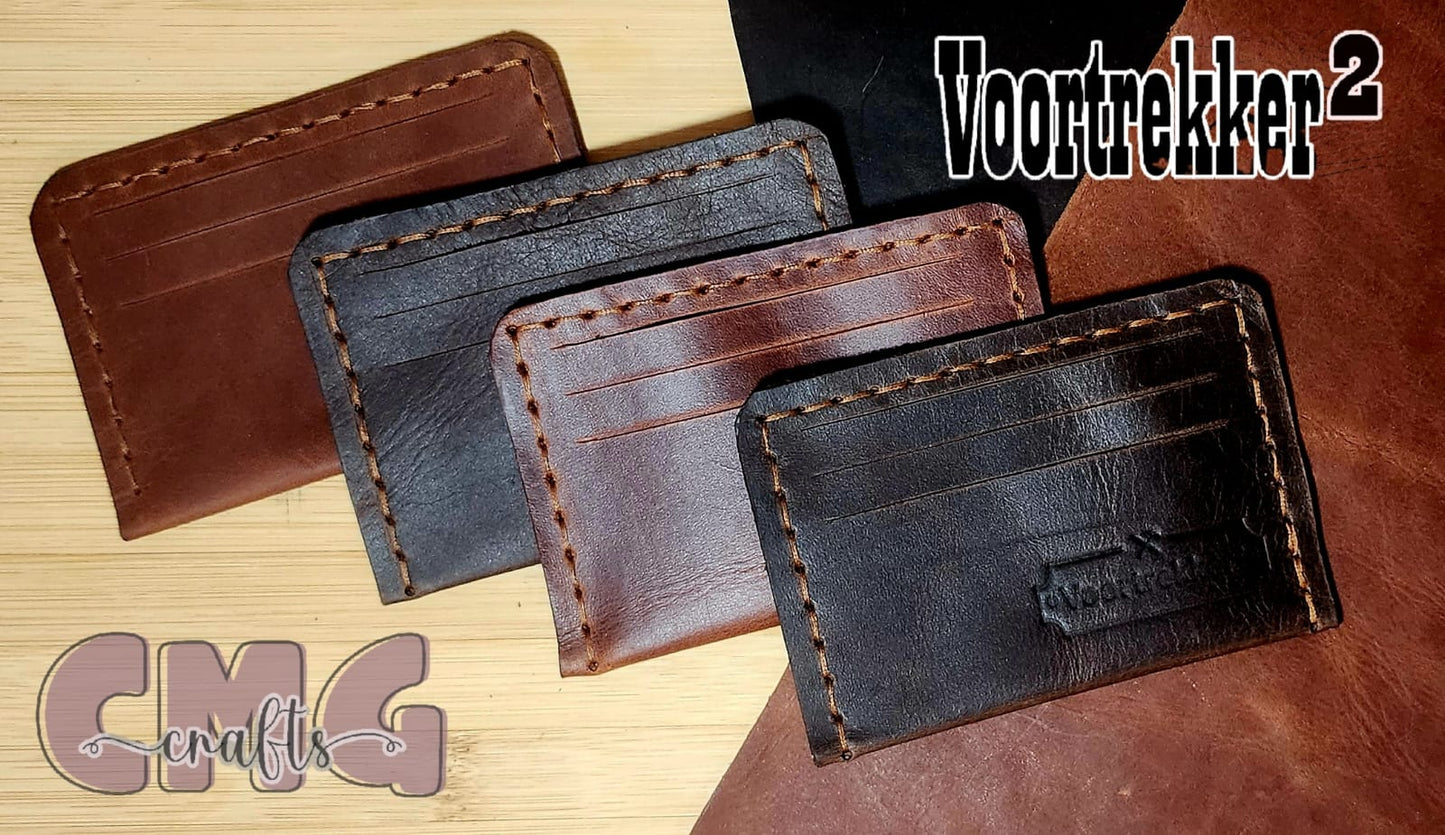Handgemaakte egte leer kaart-houer (Genuine Leather Card Holder)