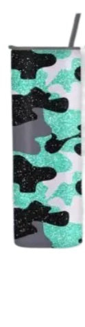 Glitter Camo Tumbler- Blue