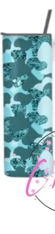 Glitter Camo Tumbler- Blue