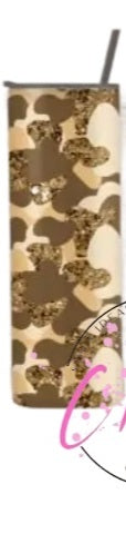Glitter Camo Tumbler- Orange