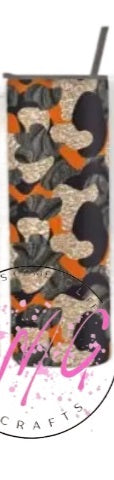 Glitter Camo Tumbler- Orange