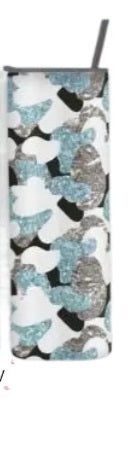 Glitter Camo Tumbler- Blue