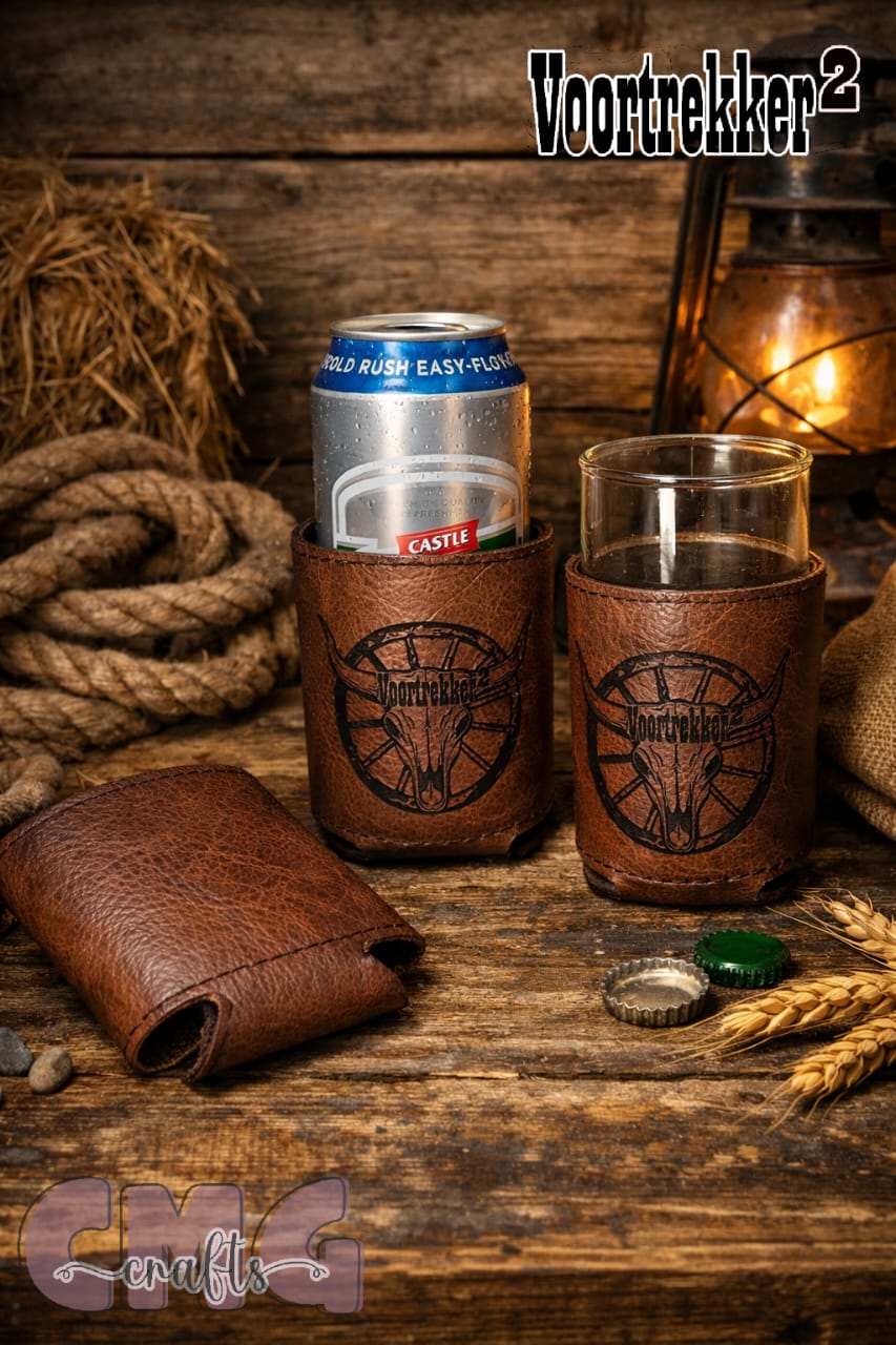 Handmade Genuine Leather Can holder/ Coozie
