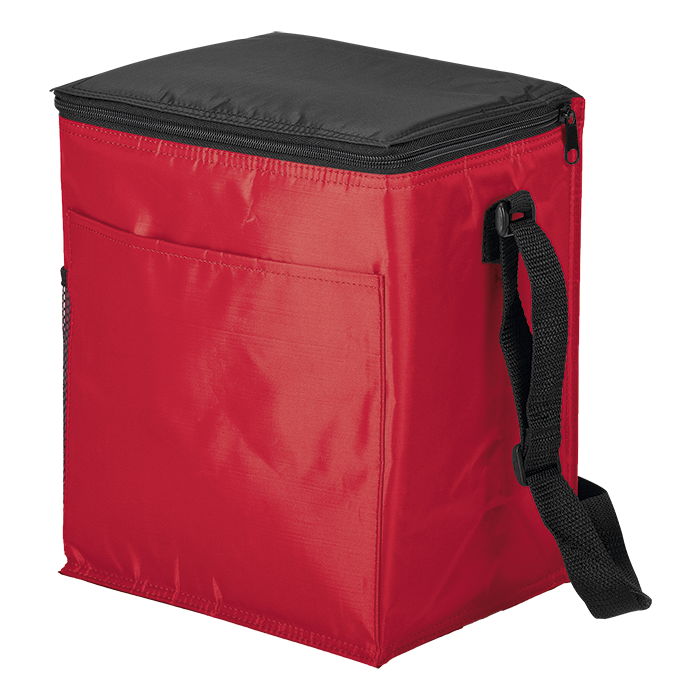 12 Can Cooler with 2 Exterior Pockets - 70D - PEVA Lining