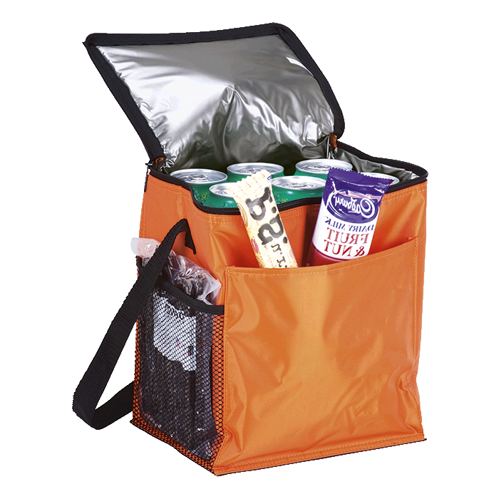 12 Can Cooler with 2 Exterior Pockets - 70D - PEVA Lining