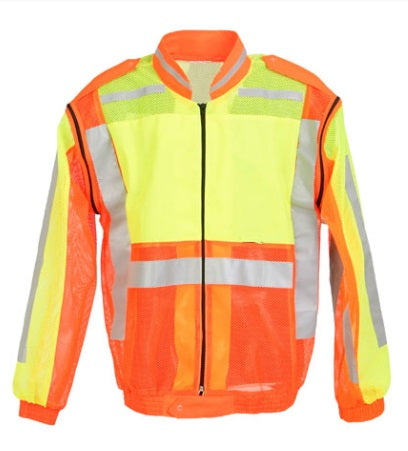 Long Sleeve Reflective Vest With Zip-Off Sleeves