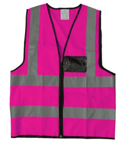 HIGH VISIBILITY Adult Reflective Vest with Zip & ID Pocket