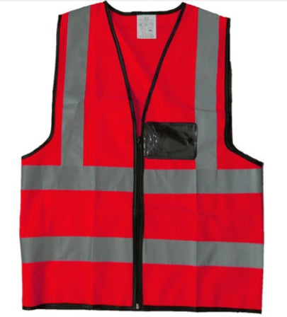 HIGH VISIBILITY Adult Reflective Vest with Zip & ID Pocket