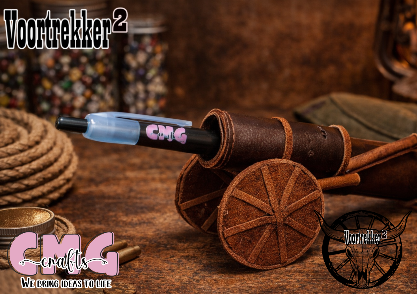 Handmade Genuine Leather Canon Pen Holder