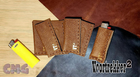 Handgemaakte egte leer aanstekerhouers (lighter holders)