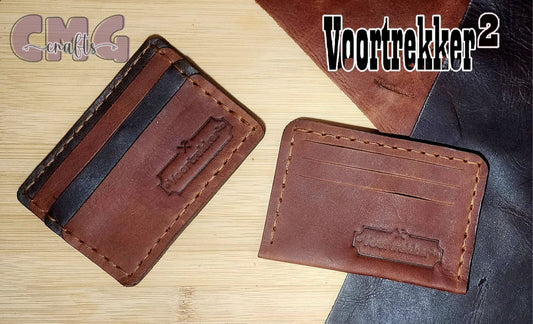 Handgemaakte egte leer kaart-houer (Genuine Leather Card Holder)