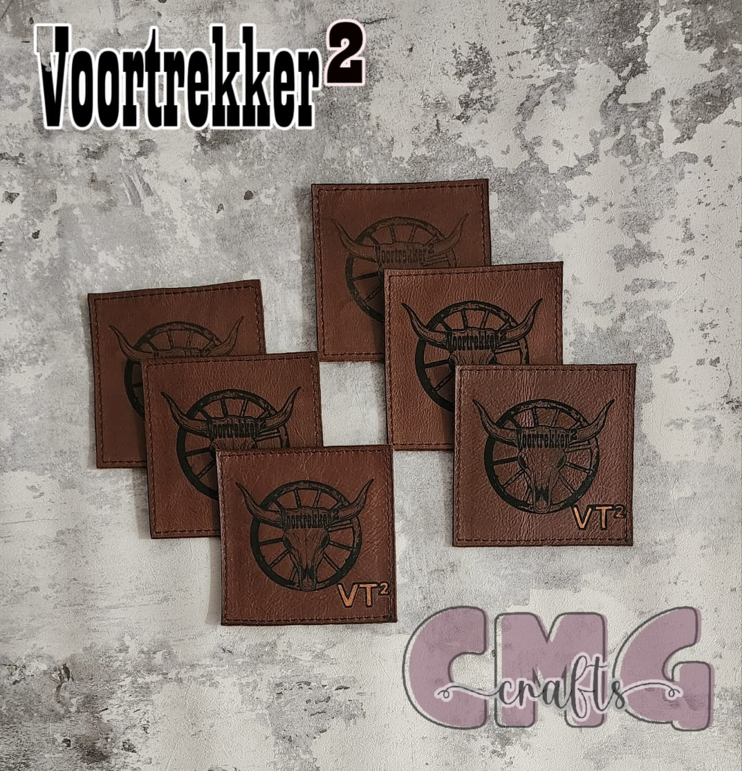 Gegraveerde Handgemaakte egte leer drupmatjies (coasters)