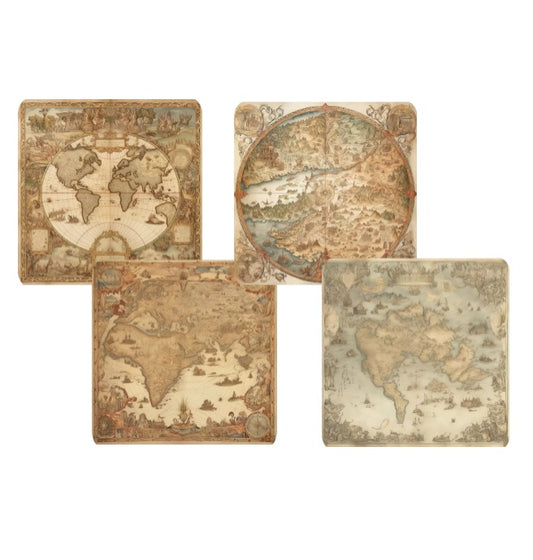 Vintage Map Coaster Sets