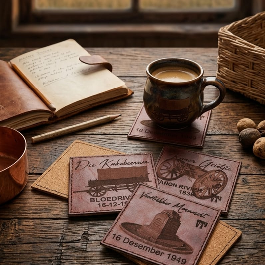 Gegraveerde Handgemaakte egte leer drupmatjies (coasters)