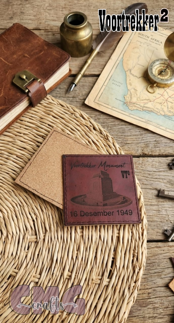 Gegraveerde Handgemaakte egte leer drupmatjies (coasters)