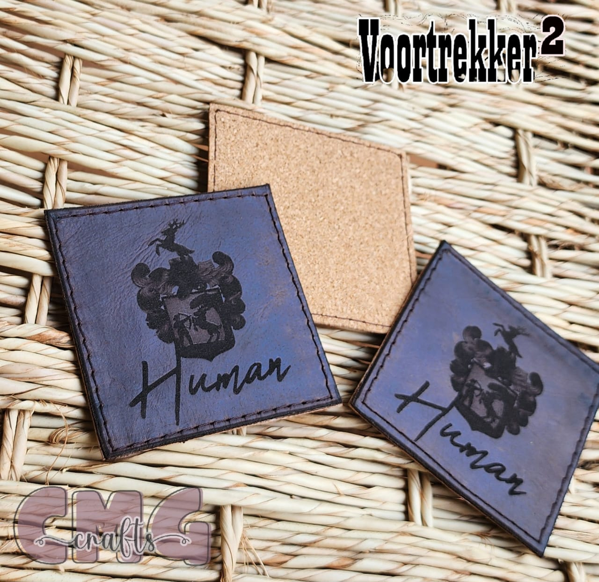 Gegraveerde Handgemaakte egte leer drupmatjies (coasters)