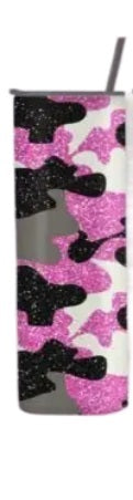 Glitter Camo Tumbler- Pink