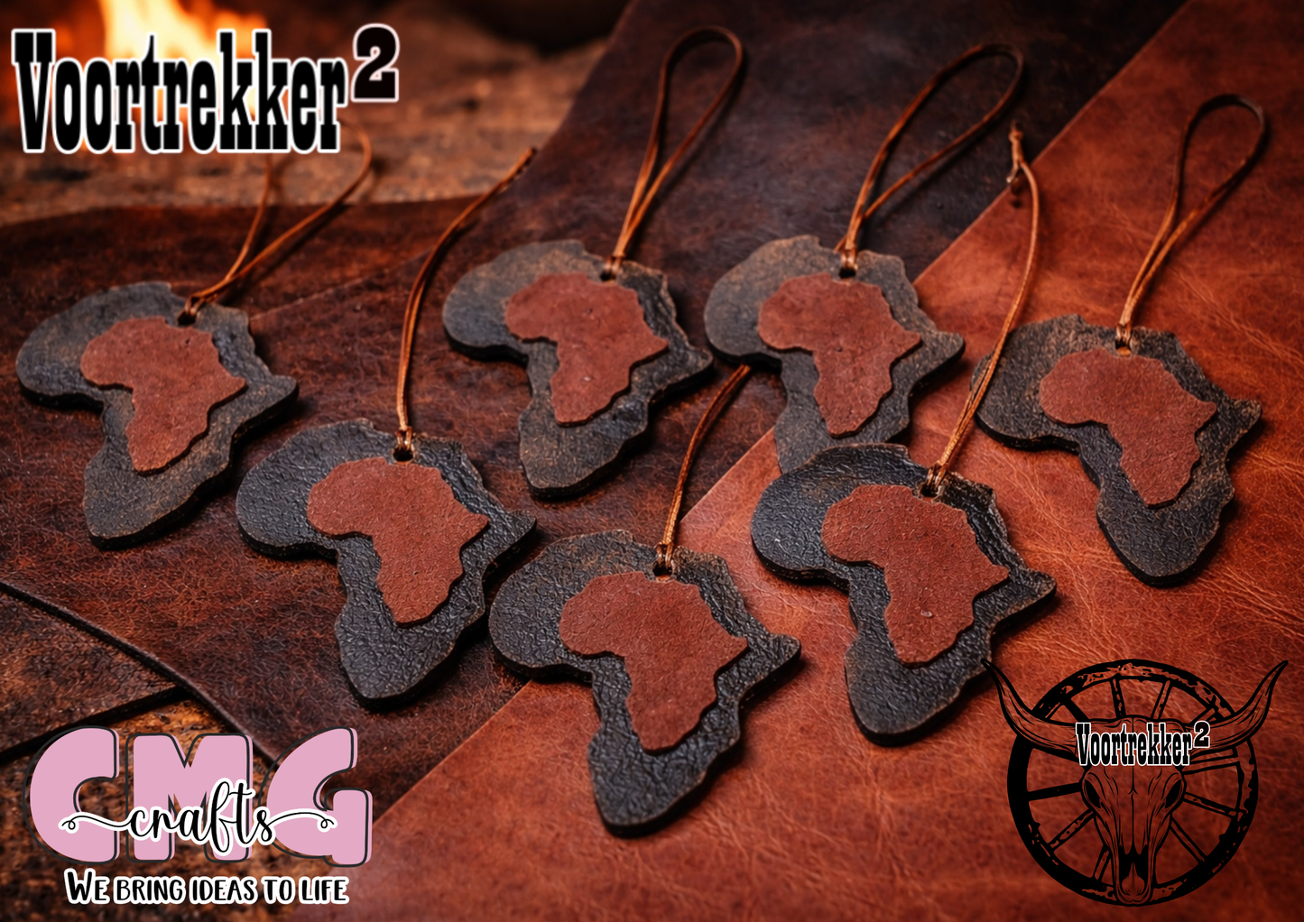 Handmade genuine Leather Africa key holder