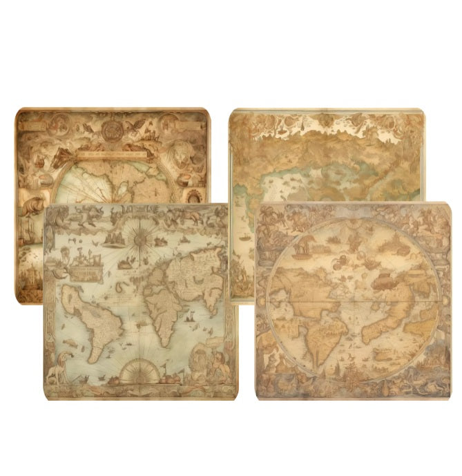 Vintage Map Coaster Sets