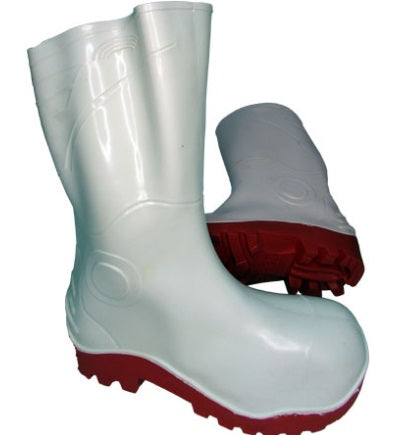 White Knee Length PVC Gum Boots