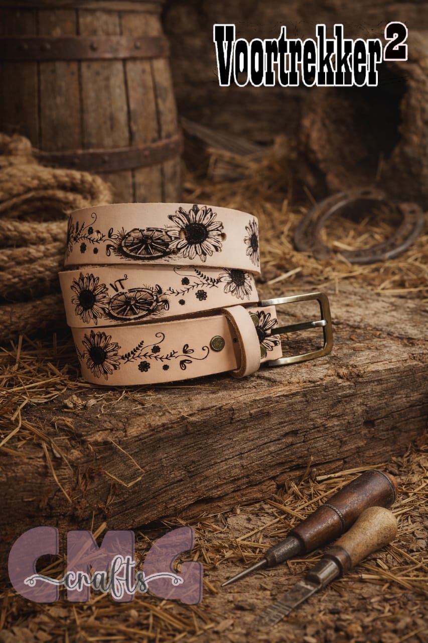 Handmade Genuine Leather Engraved Ladies Belts