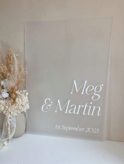 Perspex Wedding Signage