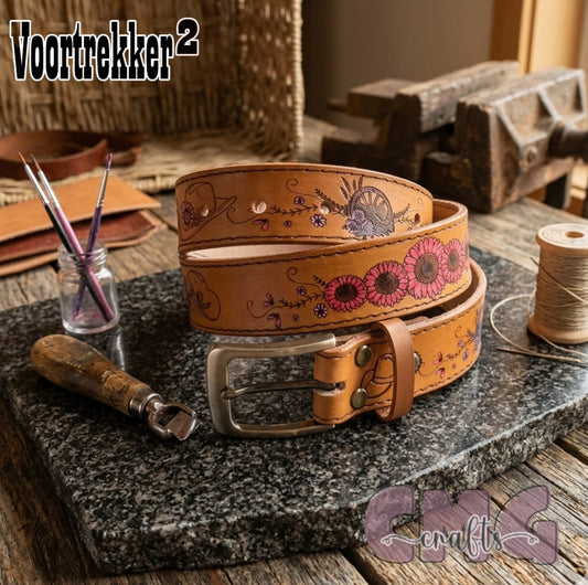 Persoonlike kleurvolle egte leer belt