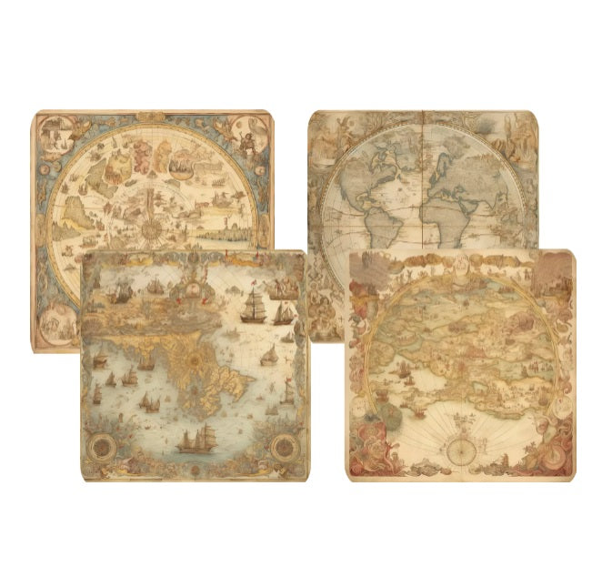 Vintage Map Coaster Sets