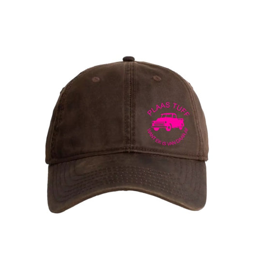 Plaas Tuff "Bakkie" Oilskin Cap Pink