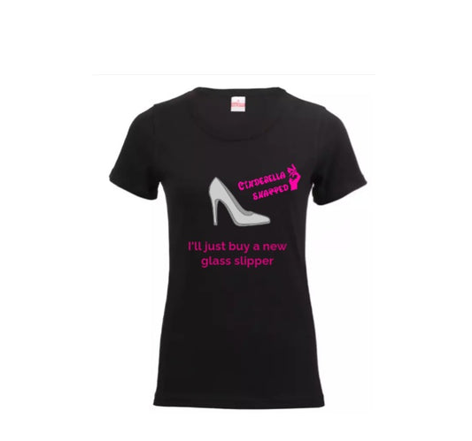 Cinderella Snapped Black Tshirt- Glass Slipper