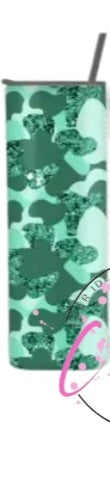 Glitter Camo Tumbler- Green