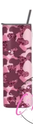 Glitter Camo Tumbler- Pink