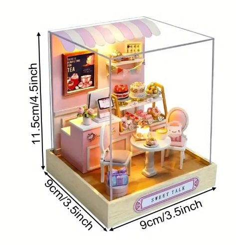 DIY Wooden Miniature Dollhouse Kit- Sweet Shop