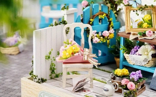 DIY Wooden Miniature Dollhouse Kit- Garden Corner