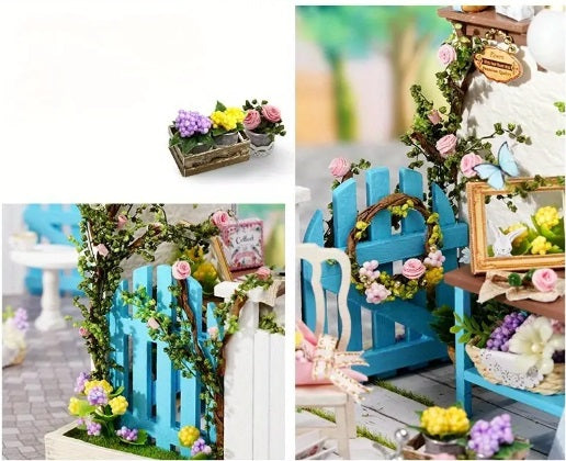 DIY Wooden Miniature Dollhouse Kit- Garden Corner