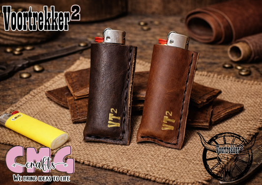 Handgemaakte egte leer aanstekerhouers (lighter holders)