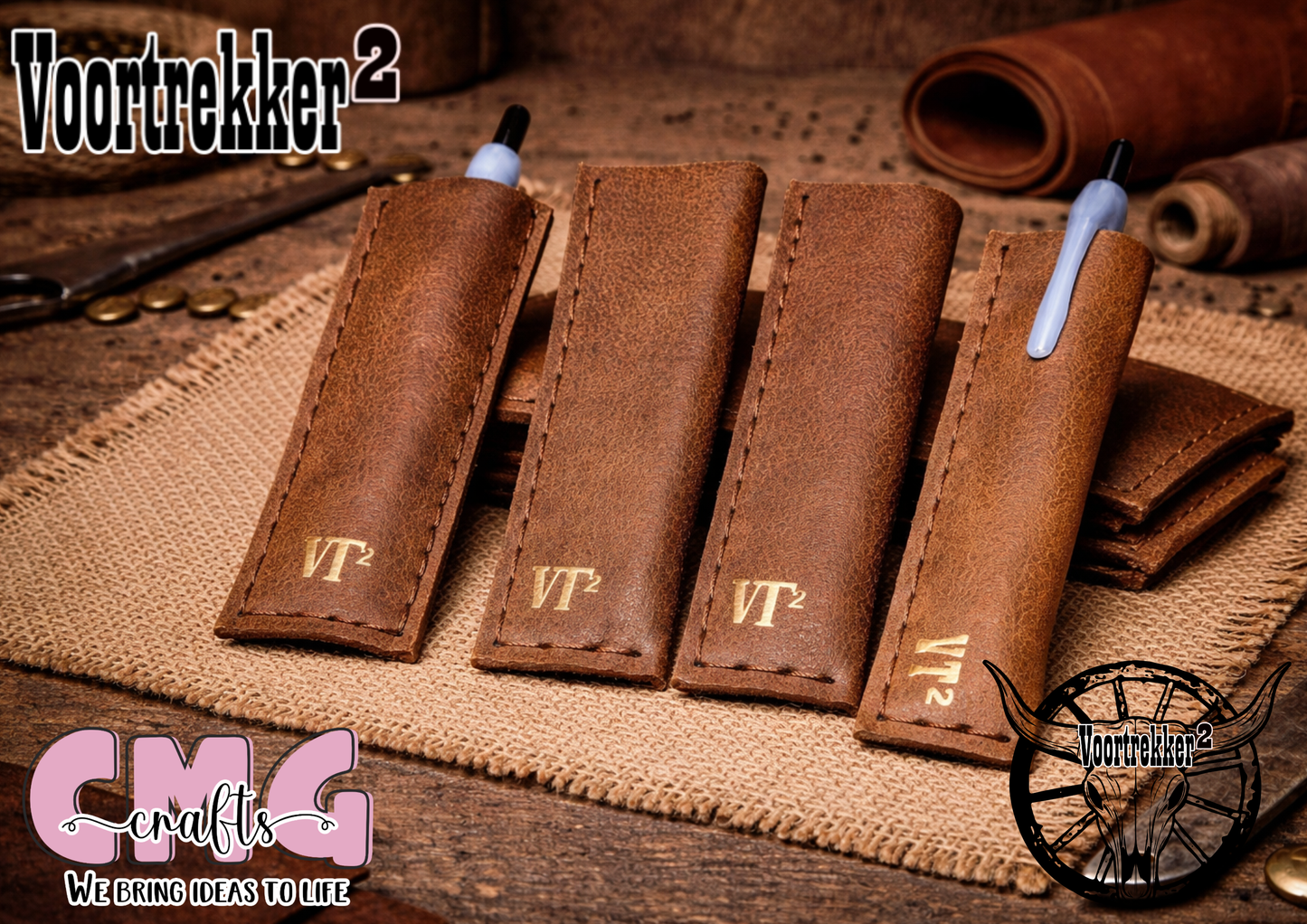 Handmade Genuine leather pen bag - With pen!