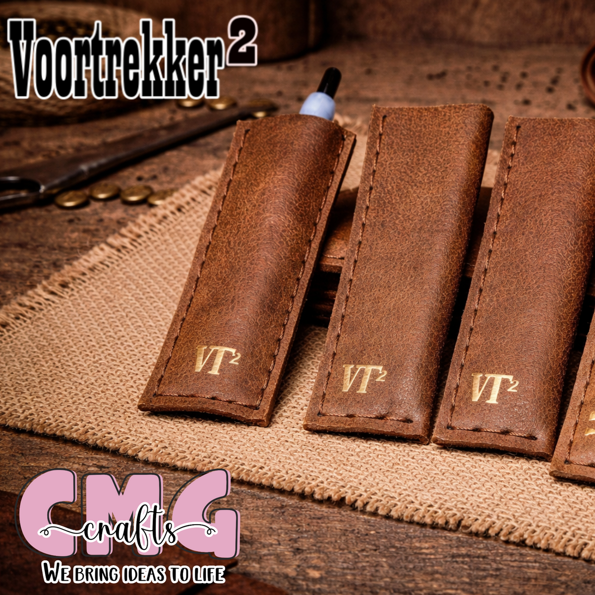 Handgemaakte egte leer Pen sakkie (Met Pen!)