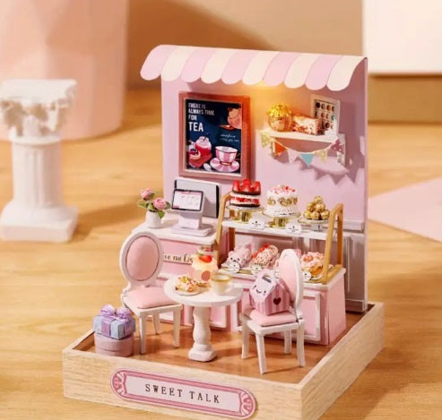 DIY Wooden Miniature Dollhouse Kit- Sweet Shop