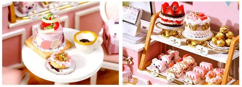 DIY Wooden Miniature Dollhouse Kit- Sweet Shop