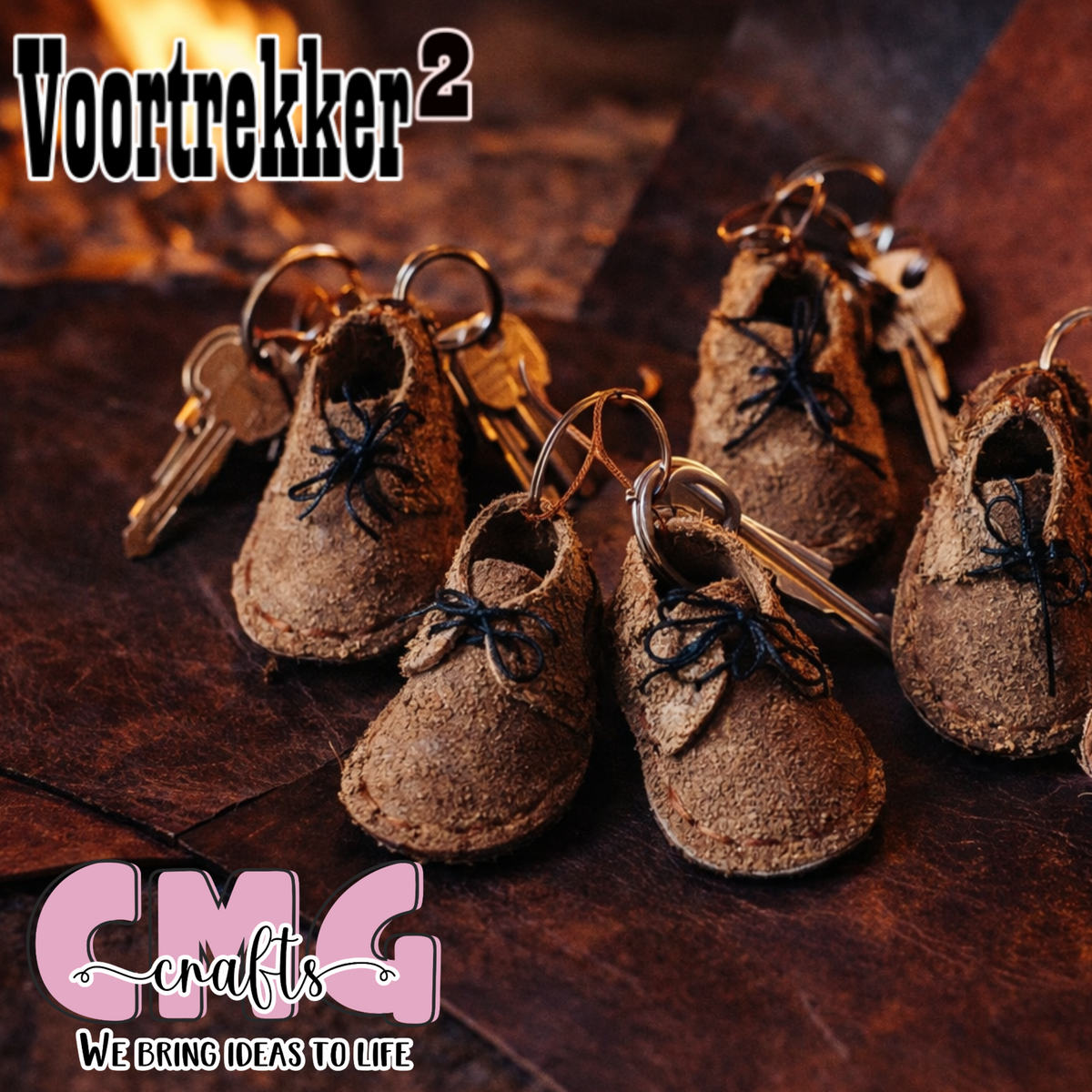 Handgemaakte egte leer Mini Vellie Sleutelringe